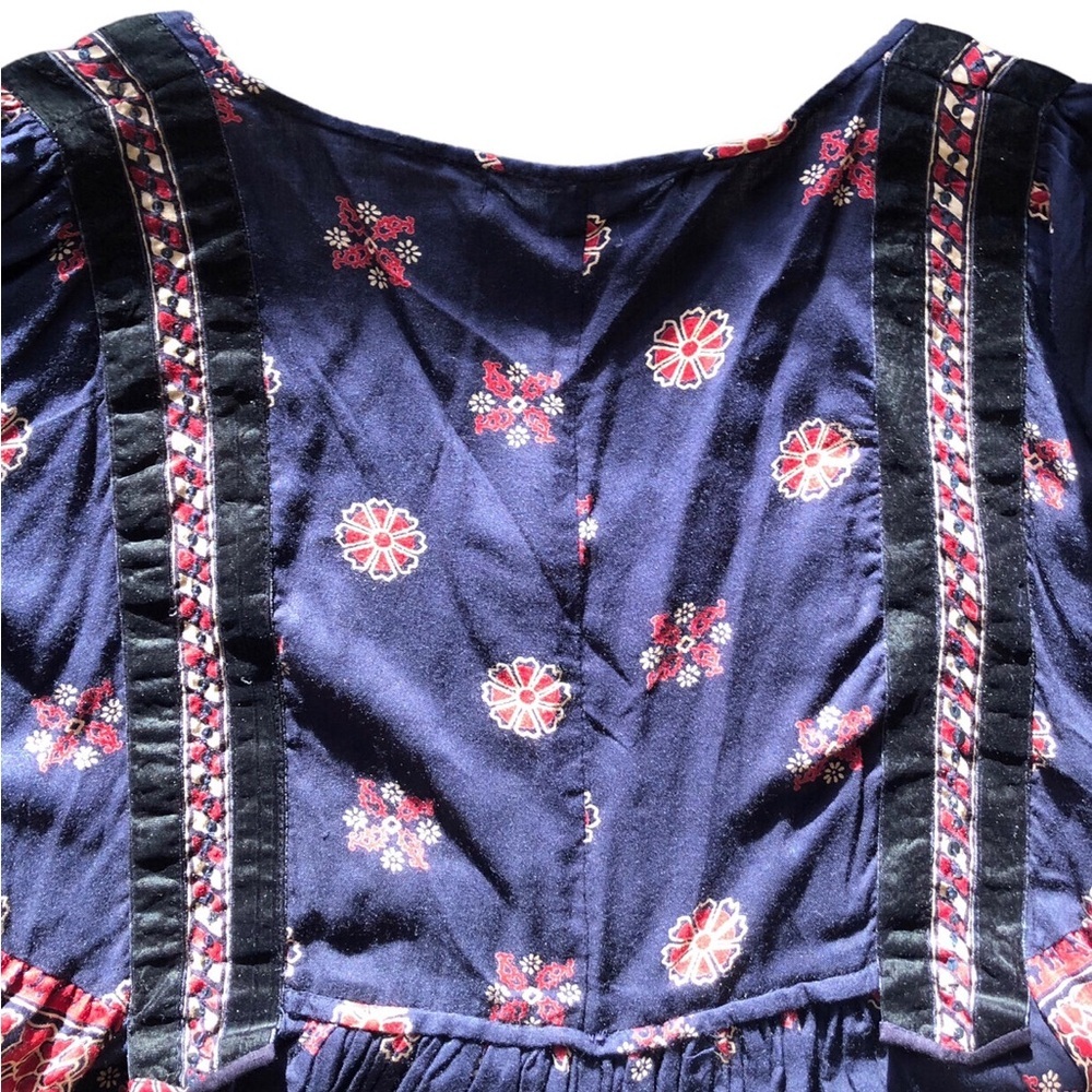Zara Boho Navy Red Dress - Picture 8 of 10